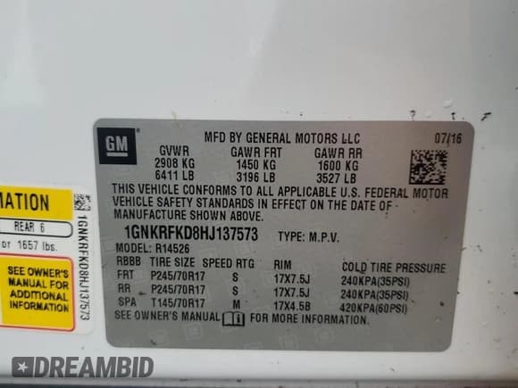 ✅ 2017 Chevrolet Traverse LS • VIN: 1GNKRFKD8HJ137573 • Lot: 74602644. Wystawiony na Copart z przebiegiem Nie podano. Bezpłatny archiwum sprzedaży aukcyjnych z USA i szczegółowy raport historii pojazdu na DreamBid. Zdjęcie 14.