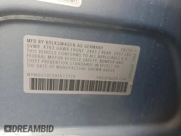 ✅ 2009 Volkswagen CC 4Motion • VIN: WVWGU73C39E517729 • Лот: 84963835. Опубликован ранее на Copart с пробегом 162 520 миль. Бесплатный доступ к архиву аукционных продаж из США и подробный отчёт об истории автомобиля на DreamBid. Изображение 12.