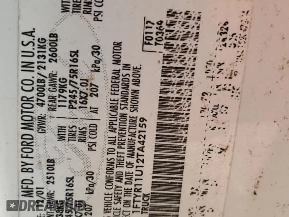 ✅ 2002 Ford Ranger XL • VIN: 1FTYR11U12TA42159 • Lot: 59804605. Listed on Copart with 111,243 mi. Free auction sales archive from the USA and detailed vehicle history report at DreamBid. Image 12.