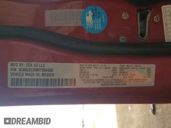 ✅ 2021 Jeep Compass Limited • VIN: 3C4NJDCB9MT604436 • Lot: 54593975. Wystawiony na Copart z przebiegiem 94 612 mil. Bezpłatny archiwum sprzedaży aukcyjnych z USA i szczegółowy raport historii pojazdu na DreamBid. Zdjęcie 13.