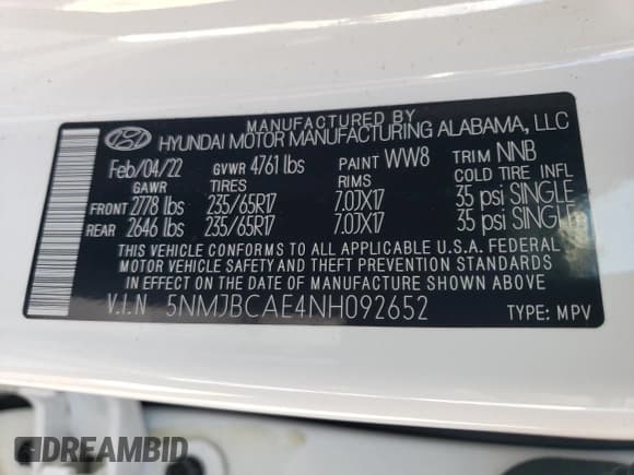 ✅ 2022 Hyundai Tucson SEL • VIN: 5NMJBCAE4NH092652 • Lot: 72942333. Wystawiony na Copart z przebiegiem Nie podano. Bezpłatny archiwum sprzedaży aukcyjnych z USA i szczegółowy raport historii pojazdu na DreamBid. Zdjęcie 13.