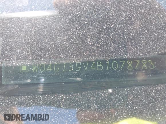 ✅ 2011 Buick Regal CXL Turbo TO7 • VIN: W04G15GV4B1078783 • Lot: 43338213. Listed on IAAI with 80,362 mi. Free auction sales archive from the USA and detailed vehicle history report at DreamBid. Image 15.