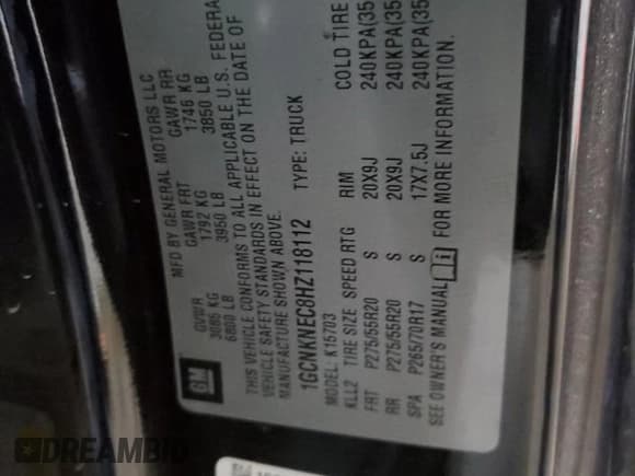 ✅ 2017 Chevrolet Silverado 1500 Work Truck • VIN: 1GCNKNEC8HZ118112 • Лот: 48028955. Опубликован ранее на Copart с пробегом 83 002 миль. Бесплатный доступ к архиву аукционных продаж из США и подробный отчёт об истории автомобиля на DreamBid. Изображение 12.