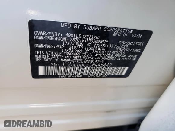 ✅ 2025 Subaru Forester Premium • VIN: JF2SLDBC2SH445442 • Lot: 87051655. Wystawiony na Copart z przebiegiem 6 829 mil. Bezpłatny archiwum sprzedaży aukcyjnych z USA i szczegółowy raport historii pojazdu na DreamBid. Zdjęcie 13.