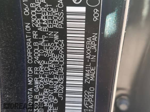 2017 Toyota Prius Five с VIN JTDZN3EU4HJ069964, выставлен на аукционе Copart как лот 85528435 с пробегом 32 762 миль миль и Списание • Salvage title. История ставок и продаж доступна на DreamBid. Изображение 12.