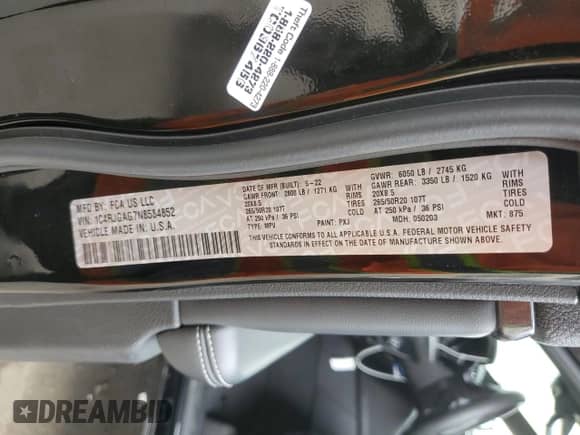 2022 Jeep Grand Cherokee Altitude with VIN 1C4RJGAG7N8584852, listed as a Copart auction lot 53094185 with 13,730 mi miles and Salvage title. Bid and sale history available at DreamBid. Image 16.