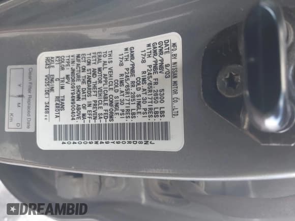 ✅ 2004 Nissan Pathfinder LE Platinum • VIN: JN8DR09Y94W900404 • Lot: 41278068. Wystawiony na IAAI z przebiegiem 167 587 mil. Bezpłatny archiwum sprzedaży aukcyjnych z USA i szczegółowy raport historii pojazdu na DreamBid. Zdjęcie 9.