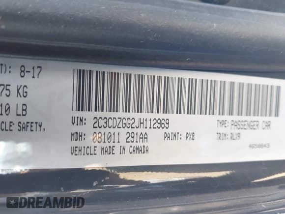 ✅ 2018 Dodge Challenger GT • VIN: 2C3CDZGG2JH112969 • Lot: 42755751. Listed on IAAI with 107,132 mi. Free auction sales archive from the USA and detailed vehicle history report at DreamBid. Image 9.