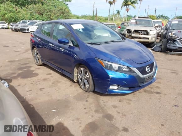 ✅ 2021 Nissan LEAF SV • VIN: 1N4AZ1CV3MC555204 • Lot: 41370616. Listed on IAAI with 11,574 mi. Free auction sales archive from the USA and detailed vehicle history report at DreamBid. Image 1.