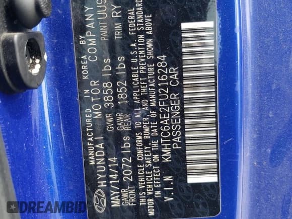 ✅ 2015 Hyundai Veloster Turbo • VIN: KMHTC6AE2FU216284 • Lot: 62455775. Wystawiony na Copart z przebiegiem 66 673 mil. Bezpłatny archiwum sprzedaży aukcyjnych z USA i szczegółowy raport historii pojazdu na DreamBid. Zdjęcie 12.