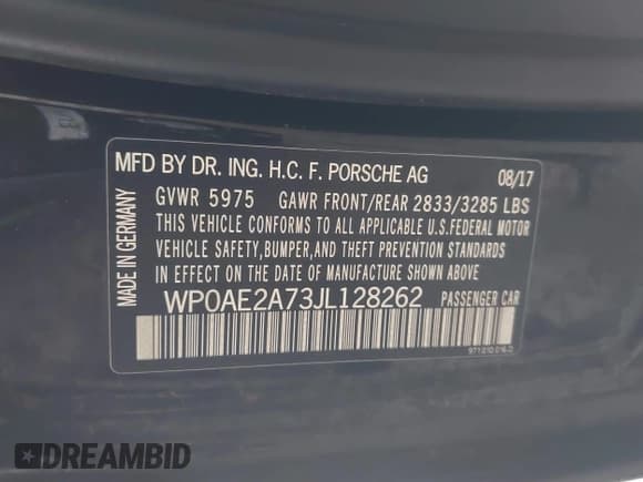 ✅ 2018 Porsche Panamera 4 E-Hybrid • VIN: WP0AE2A73JL128262 • Lot: 41841905. Listed on IAAI with 95,821 mi. Free auction sales archive from the USA and detailed vehicle history report at DreamBid. Image 9.