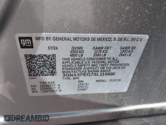 ✅ 2025 Chevrolet Equinox AWD LT • VIN: 3GNAXPEG7SL110880 • Lot: 42782075. Wystawiony na IAAI z przebiegiem 7 429 mil. Bezpłatny archiwum sprzedaży aukcyjnych z USA i szczegółowy raport historii pojazdu na DreamBid. Zdjęcie 9.