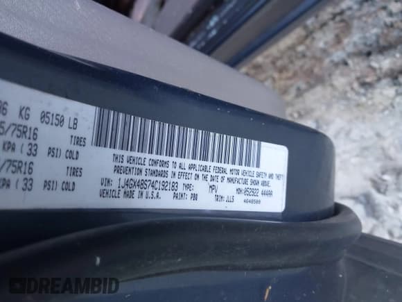 ✅ 2004 Jeep Grand Cherokee Laredo • VIN: 1J4GX48S74C192183 • Лот: 43813151. Опубликован ранее на IAAI с пробегом Не указан. Бесплатный доступ к архиву аукционных продаж из США и подробный отчёт об истории автомобиля на DreamBid. Изображение 9.