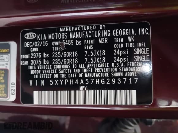 ✅ 2017 Kia Sorento EX • VIN: 5XYPH4A57HG293717 • Лот: 42964413. Опубликован ранее на IAAI с пробегом 89 481 миль. Бесплатный доступ к архиву аукционных продаж из США и подробный отчёт об истории автомобиля на DreamBid. Изображение 9.