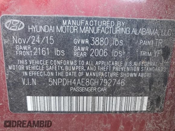 ✅ 2016 Hyundai Elantra SE • VIN: 5NPDH4AE8GH792746 • Lot: 90943465. Wystawiony na Copart z przebiegiem 92 384 mil. Bezpłatny archiwum sprzedaży aukcyjnych z USA i szczegółowy raport historii pojazdu na DreamBid. Zdjęcie 12.