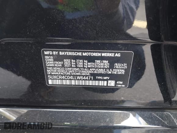 ✅ 2020 BMW X5 sDrive40i • VIN: 5UXCR4C04LLW64471 • Lot: 42581163. Wystawiony na IAAI z przebiegiem 73 887 mil. Bezpłatny archiwum sprzedaży aukcyjnych z USA i szczegółowy raport historii pojazdu na DreamBid. Zdjęcie 9.