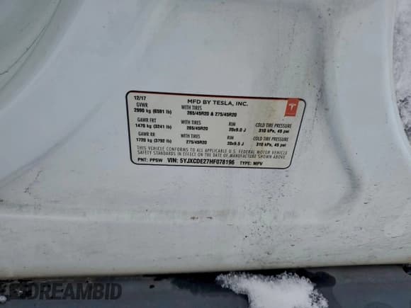 ✅ 2017 Tesla Model X 90D • VIN: 5YJXCDE27HF078196 • Lot: 94971435. Wystawiony na Copart z przebiegiem Nie podano. Bezpłatny archiwum sprzedaży aukcyjnych z USA i szczegółowy raport historii pojazdu na DreamBid. Zdjęcie 14.