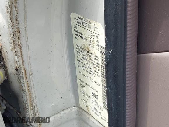 ✅ 1996 Nissan Sentra XE • VIN: 3N1AB41D7TL019873 • Lot: 42579571. Wystawiony na IAAI z przebiegiem 92 878 mil. Bezpłatny archiwum sprzedaży aukcyjnych z USA i szczegółowy raport historii pojazdu na DreamBid. Zdjęcie 9.