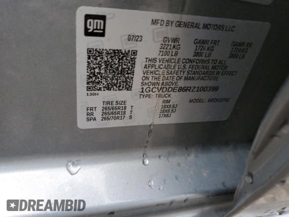 ✅ 2024 Chevrolet Silverado 1500 • VIN: 1GCVDDE86RZ100399 • Лот: 66282075. Опубликован ранее на Copart с пробегом 44 253 миль. Бесплатный доступ к архиву аукционных продаж из США и подробный отчёт об истории автомобиля на DreamBid. Изображение 12.