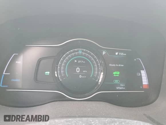 2020 Hyundai Kona Ultimate with VIN KM8K53AG0LU073594, listed as a Copart auction lot 67296765 with 57,369 mi miles and Salvage title. Bid and sale history available at DreamBid. Image 9.