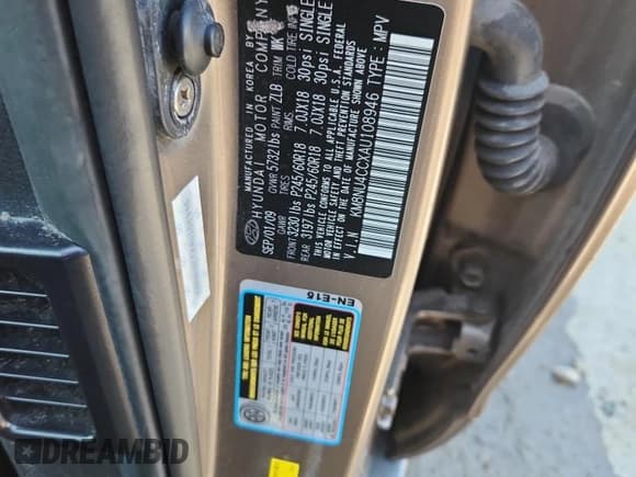 ✅ 2010 Hyundai Veracruz Limited • VIN: KM8NU4CCXAU108946 • Lot: 61843385. Listed on Copart with 201,778 mi. Free auction sales archive from the USA and detailed vehicle history report at DreamBid. Image 14.