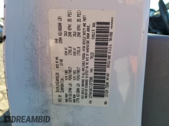 ✅ 2007 Dodge 1500 ST • VIN: 1D7HA16N17J575906 • Лот: 88506295. Опубликован ранее на Copart с пробегом 166 533 миль. Бесплатный доступ к архиву аукционных продаж из США и подробный отчёт об истории автомобиля на DreamBid. Изображение 12.