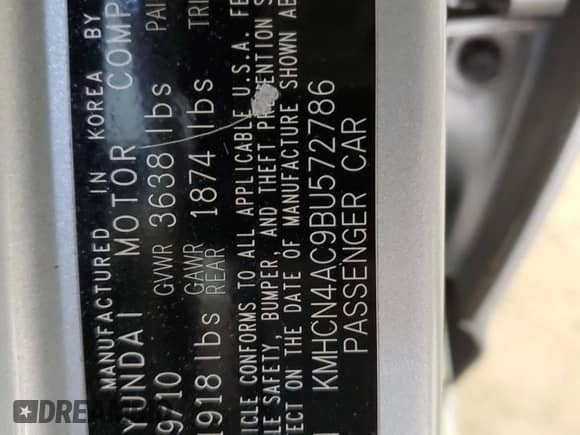 2011 Hyundai Accent GLS z VIN KMHCN4AC9BU572786, wystawiony jako Copart lot #76304184 z przebiegiem 62 845 mil mil oraz Szkoda całkowita • Salvage title. Historia ofert i sprzedaży dostępna na DreamBid. Obrazek 12.