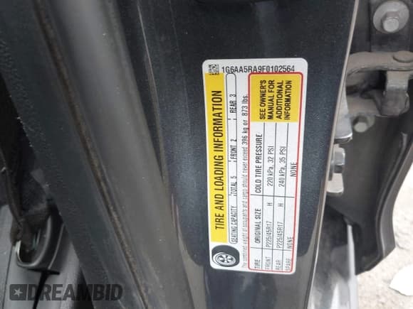 ✅ 2015 Cadillac ATS Standard RWD • VIN: 1G6AA5RA9F0102564 • Lot: 41939005. Listed on IAAI with 135,132 mi. Free auction sales archive from the USA and detailed vehicle history report at DreamBid. Image 9.