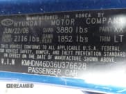 ✅ 2006 Hyundai Elantra GLS • VIN: KMHDN46D36U376628 • Lot: 41809507. Wystawiony na IAAI z przebiegiem Nie podano. Bezpłatny archiwum sprzedaży aukcyjnych z USA i szczegółowy raport historii pojazdu na DreamBid. Zdjęcie 9.