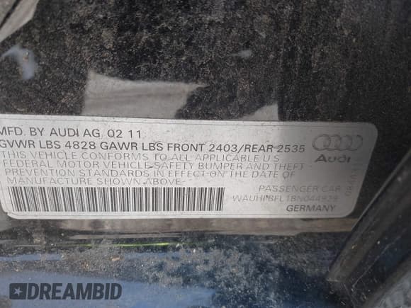 ✅ 2011 Audi A4 • VIN: WAUHFBFL1BN044929 • Lot: 41545562. Wystawiony na IAAI z przebiegiem 94 770 mil. Bezpłatny archiwum sprzedaży aukcyjnych z USA i szczegółowy raport historii pojazdu na DreamBid. Zdjęcie 9.