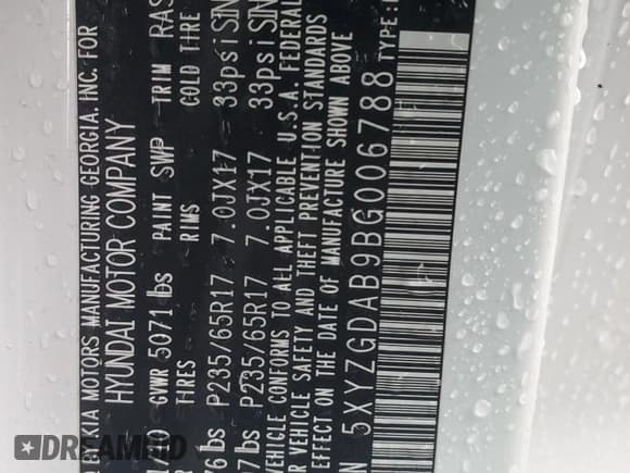 ✅ 2011 Hyundai Santa Fe GLS • VIN: 5XYZGDAB9BG006788 • Lot: 73375994. Listed on Copart with 109,770 mi. Free auction sales archive from the USA and detailed vehicle history report at DreamBid. Image 13.