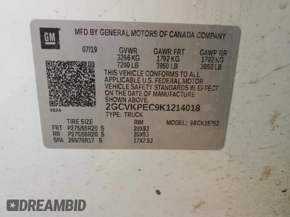 ✅ 2019 Chevrolet Silverado 1500 LT • VIN: 2GCVKPEC9K1214018 • Lot: 61278734. Wystawiony na Copart z przebiegiem 89 623 mil. Bezpłatny archiwum sprzedaży aukcyjnych z USA i szczegółowy raport historii pojazdu na DreamBid. Zdjęcie 14.