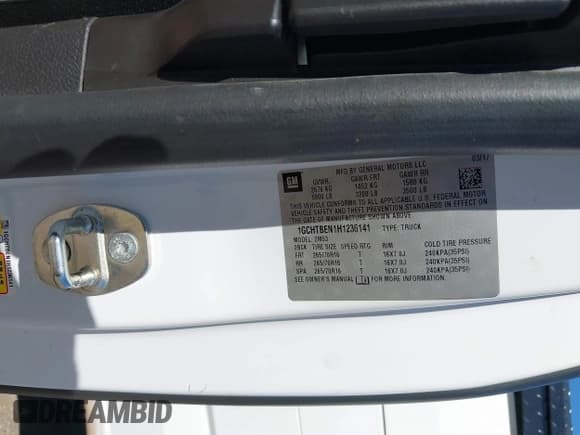 ✅ 2017 Chevrolet Colorado 4WD WT • VIN: 1GCHTBEN1H1236141 • Lot: 43362616. Listed on IAAI with 72,943 mi. Free auction sales archive from the USA and detailed vehicle history report at DreamBid. Image 9.