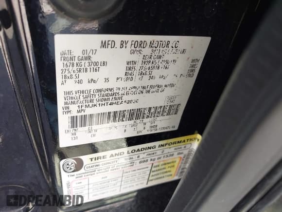 ✅ 2017 Ford Expedition Max XLT • VIN: 1FMJK1HT4HEA52826 • Lot: 43769654. Wystawiony na IAAI z przebiegiem 173 265 mil. Bezpłatny archiwum sprzedaży aukcyjnych z USA i szczegółowy raport historii pojazdu na DreamBid. Zdjęcie 9.