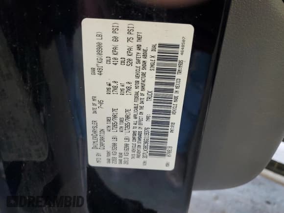 ✅ 2006 Dodge 3500 SLT • VIN: 3D7LX38C96G119376 • Lot: 82183305. Listed on Copart with 220,924 mi. Free auction sales archive from the USA and detailed vehicle history report at DreamBid. Image 12.