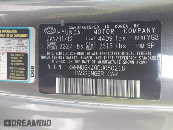 2013 Hyundai Genesis Coupe Track с VIN KMHHU6KJ0DU080216, выставлен на аукционе IAAI как лот 43224548 с пробегом 135 630 миль миль и . История ставок и продаж доступна на DreamBid. Изображение 9.