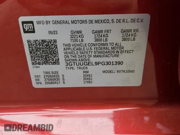 ✅ 2023 GMC Sierra 1500 Denali • VIN: 3GTUUGEL9PG301390 • Лот: 82226115. Опубликован ранее на Copart с пробегом 12 025 миль. Бесплатный доступ к архиву аукционных продаж из США и подробный отчёт об истории автомобиля на DreamBid. Изображение 13.