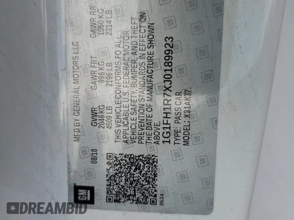 ✅ 2018 Chevrolet Camaro 2SS • VIN: 1G1FH1R7XJ0189923 • Лот: 81663315. Опубликован ранее на Copart с пробегом 75 038 миль. Бесплатный доступ к архиву аукционных продаж из США и подробный отчёт об истории автомобиля на DreamBid. Изображение 13.