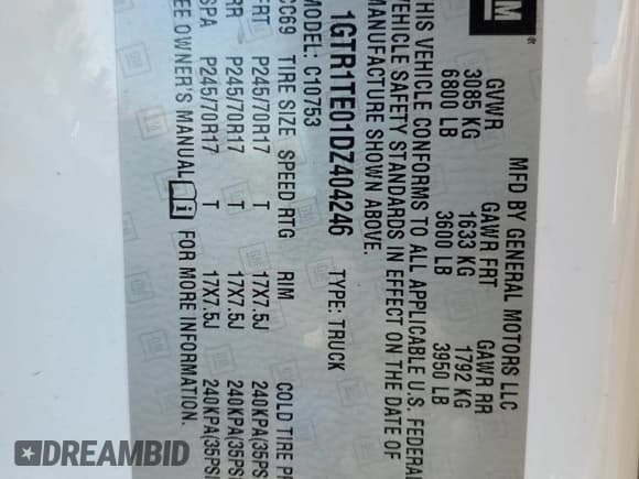 ✅ 2013 GMC Sierra 1500 Work Truck • VIN: 1GTR1TE01DZ404246 • Лот: 84040305. Опубликован ранее на Copart с пробегом 213 430 миль. Бесплатный доступ к архиву аукционных продаж из США и подробный отчёт об истории автомобиля на DreamBid. Изображение 12.