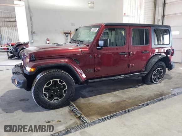 ✅ 2021 Jeep Wrangler Unlimited Sport S • VIN: 1C4HJXDN7MW638442 • Lot: 86826995. Wystawiony na Copart z przebiegiem 56 603 mil. Bezpłatny archiwum sprzedaży aukcyjnych z USA i szczegółowy raport historii pojazdu na DreamBid. Zdjęcie 1.