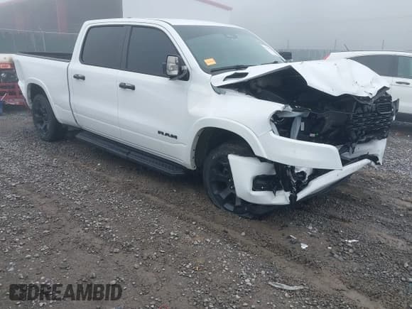 ✅ 2025 Ram 1500 Big Horn • VIN: 1C6SRFMP1SN515398 • Lot: 43378312. Listed on IAAI with 10,802 mi. Free auction sales archive from the USA and detailed vehicle history report at DreamBid. Image 1.