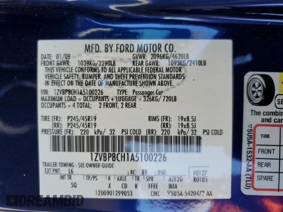 ✅ 2010 Ford Mustang GT • VIN: 1ZVBP8CH1A5100226 • Lot: 82384655. Wystawiony na Copart z przebiegiem 159 561 mil. Bezpłatny archiwum sprzedaży aukcyjnych z USA i szczegółowy raport historii pojazdu na DreamBid. Zdjęcie 12.