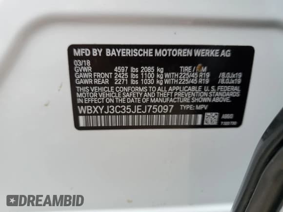 ✅ 2018 BMW X2 sDrive28i • VIN: WBXYJ3C35JEJ75097 • Лот: 50223573. Опубликован ранее на Copart с пробегом 50 813 миль. Бесплатный доступ к архиву аукционных продаж из США и подробный отчёт об истории автомобиля на DreamBid. Изображение 14.