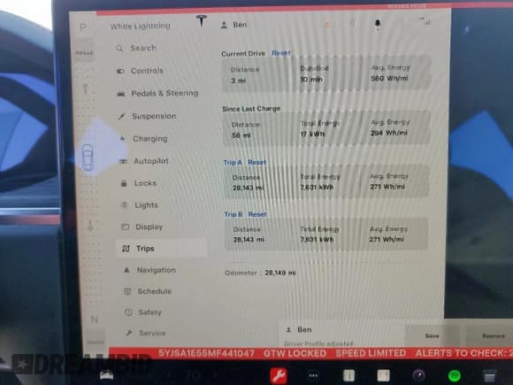 ✅ 2021 Tesla Model S Long Range • VIN: 5YJSA1E55MF441047 • Lot: 46850425. Listed on Copart with 28,149 mi. Free auction sales archive from the USA and detailed vehicle history report at DreamBid. Image 9.