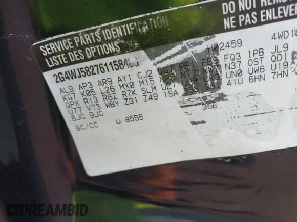 ✅ 2006 Buick Allure CXL • VIN: 2G4WJ582761158483 • Lot: 43004175. Listed on IAAI with 304,917 mi. Free auction sales archive from the USA and detailed vehicle history report at DreamBid. Image 9.