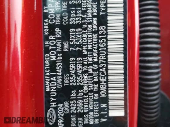 2024 Hyundai Kona Limited with VIN KM8HECA37RU165138, listed as a Copart auction lot 87673075 with 5,010 mi miles and Salvage title. Bid and sale history available at DreamBid. Image 16.