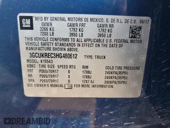 ✅ 2017 Chevrolet Silverado 1500 LT • VIN: 3GCUKREC3HG480612 • Lot: 81988715. Listed on Copart with 98,634 mi. Free auction sales archive from the USA and detailed vehicle history report at DreamBid. Image 12.