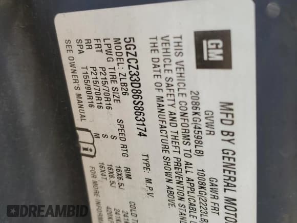 ✅ 2006 Saturn VUE • VIN: 5GZCZ33D86S863174 • Lot: 87386584. Wystawiony na Copart z przebiegiem 203 400 mil. Bezpłatny archiwum sprzedaży aukcyjnych z USA i szczegółowy raport historii pojazdu na DreamBid. Zdjęcie 12.