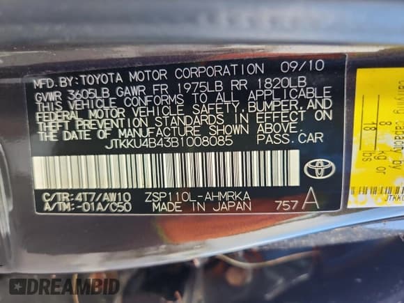 ✅ 2011 Scion xD • VIN: JTKKU4B43B1008085 • Lot: 71486905. Wystawiony na Copart z przebiegiem 141 904 mil. Bezpłatny archiwum sprzedaży aukcyjnych z USA i szczegółowy raport historii pojazdu na DreamBid. Zdjęcie 12.