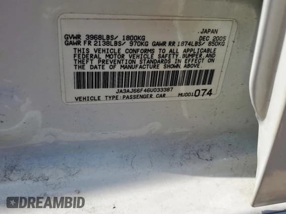 ✅ 2006 Mitsubishi Lancer Ralliart • VIN: JA3AJ66F46U033387 • Лот: 67070105. Опубликован ранее на Copart с пробегом 133 504 миль. Бесплатный доступ к архиву аукционных продаж из США и подробный отчёт об истории автомобиля на DreamBid. Изображение 12.